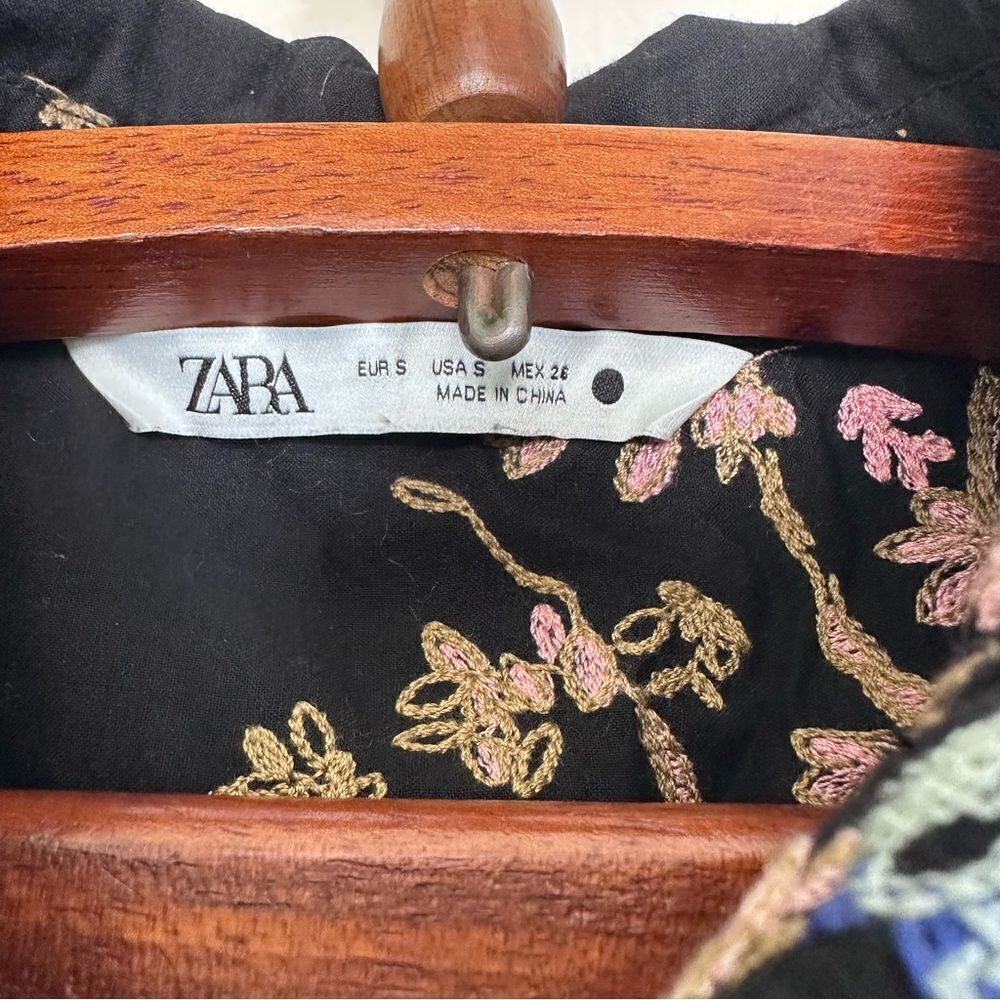 Zara Japanese Garden Graphic Button Down Shirt Size S - Picture 6 of 9